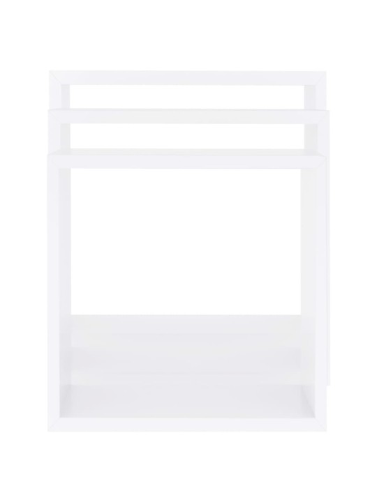 Kuba formas sienas plaukti, 3 gab., balti, mdf