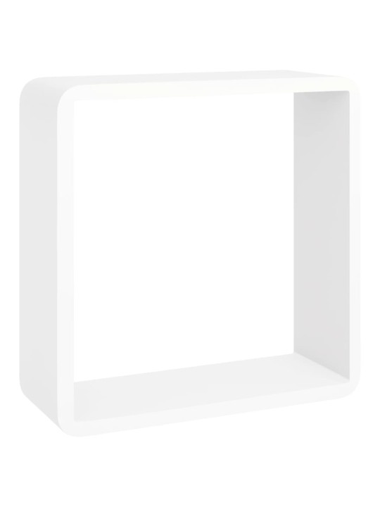 Kuba formas sienas plaukti, 3 gab., balti, mdf