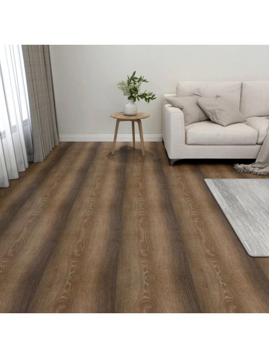Grīdas flīzes, 55 gab., pašlīmējošas, 5,11 m², pvc, brūnas