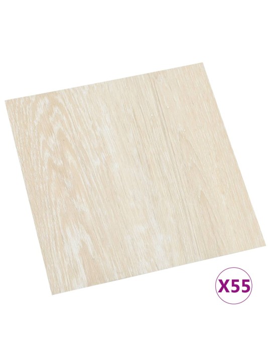 Grīdas flīzes, 55 gab., pašlīmējošas, 5,11 m², pvc, bēšas