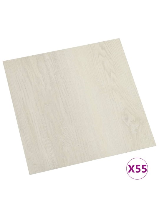 Grīdas flīzes, 55 gab., pašlīmējošas, 5,11 m², pvc, bēšas