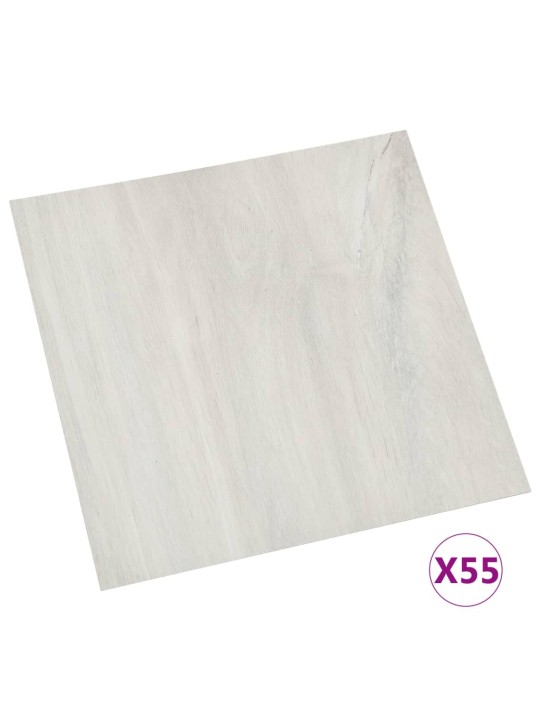 Grīdas flīzes, 55 gab., pašlīmējošas, 5,11 m², pvc, krēmkrāsā