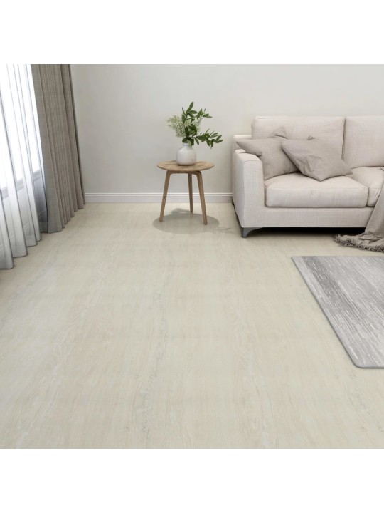 Grīdas flīzes, 55 gab., pašlīmējošas, 5,11 m², pvc, krēmkrāsā
