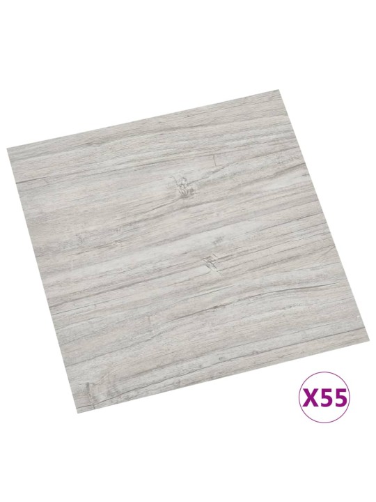 Grīdas flīzes, 55 gab., pašlīmējošas, 5,11 m², pvc, pelēkas