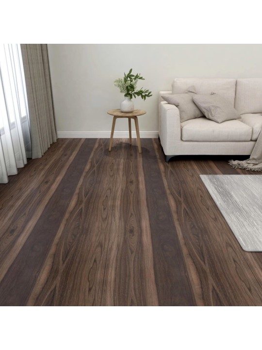 Grīdas flīzes, 55 gab., pašlīmējošas, 5,11 m², pvc, brūnas