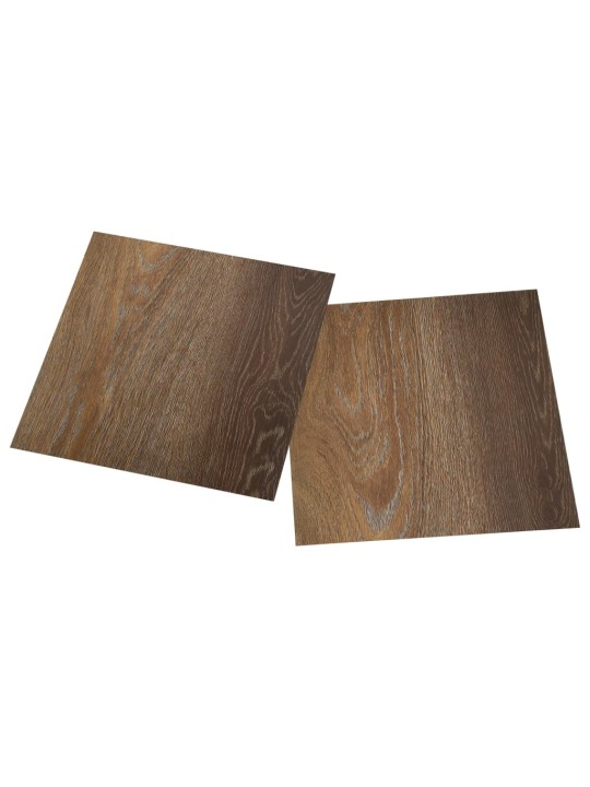 Grīdas flīzes, 55 gab., pašlīmējošas, 5,11 m², pvc, brūnas