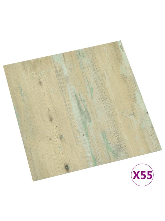 Grīdas flīzes, 55 gab., pašlīmējošas, 5,11 m², pvc, brūnas