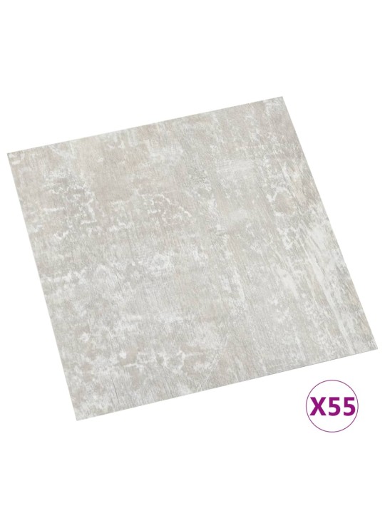 grīdas flīzes, 55 gab., pašlīmējošas, 5,11 m², pvc, pelēkas