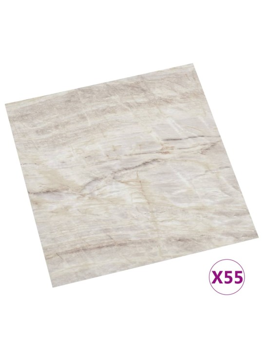 Grīdas flīzes, 55 gab., pašlīmējošas, 5,11 m², pvc, bēšas