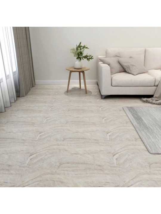 Grīdas flīzes, 55 gab., pašlīmējošas, 5,11 m², pvc, bēšas
