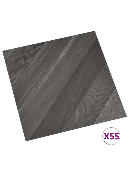 Grīdas flīzes, 55 gab., pašlīmējošas, 5,11 m², pvc, pelēkas