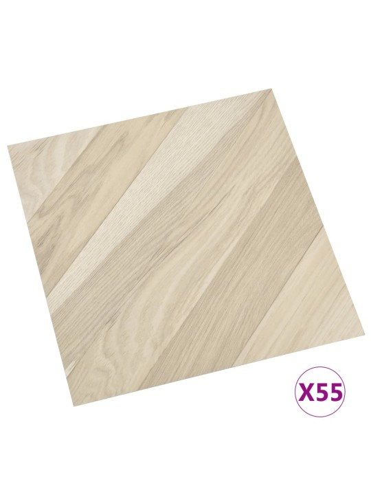 Grīdas flīzes, 55 gab., pašlīmējošas, 5,11 m², pvc, bēšas