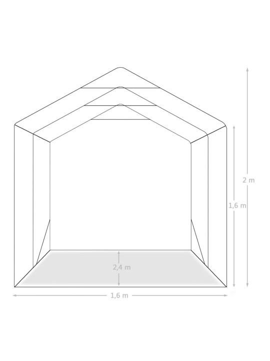 Garāžas telts, pvc, 1,6x2,4 m, zaļa