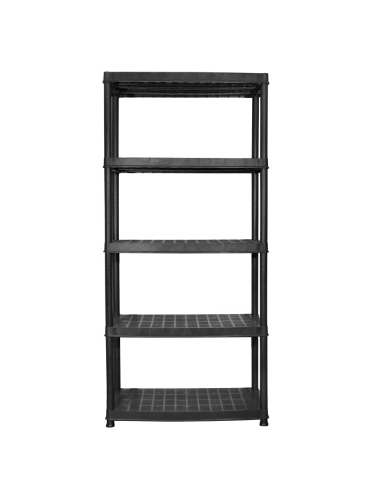 5-līmeņu plaukts, melns, 85x40x185 cm, plastmasa