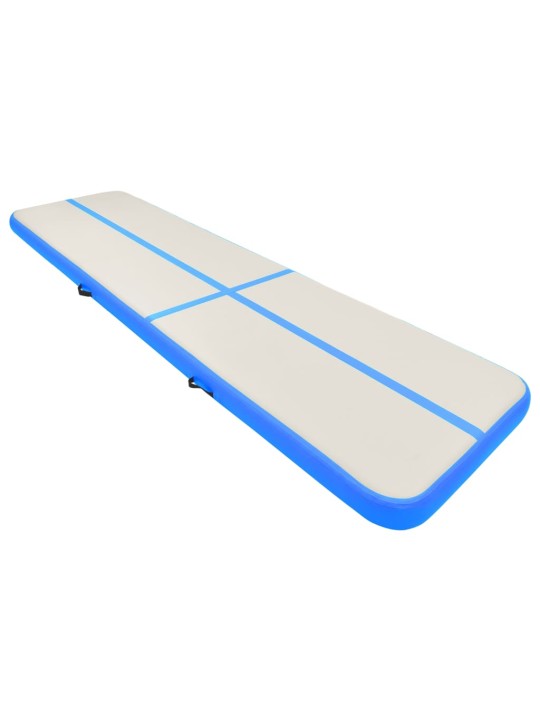 Piepūšams vingrošanas paklājs ar pumpi, 700x100x20 cm, zils pvc