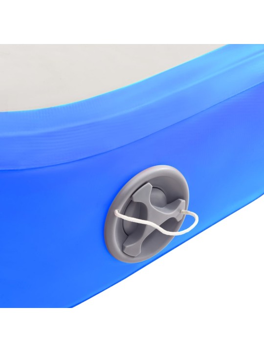 Piepūšams vingrošanas paklājs ar pumpi, 700x100x20 cm, zils pvc