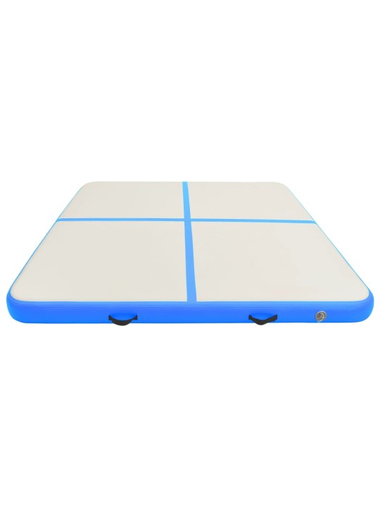 Piepūšams vingrošanas paklājs ar pumpi, 200x200x20 cm, zils pvc