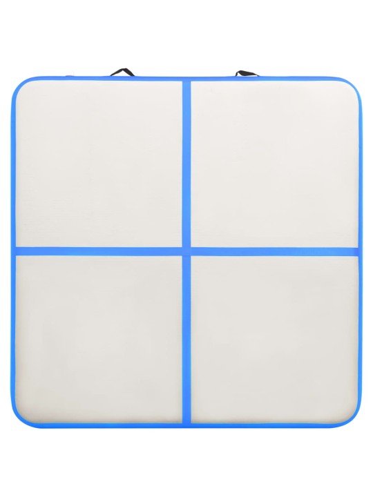 Piepūšams vingrošanas paklājs ar pumpi, 200x200x20 cm, zils pvc