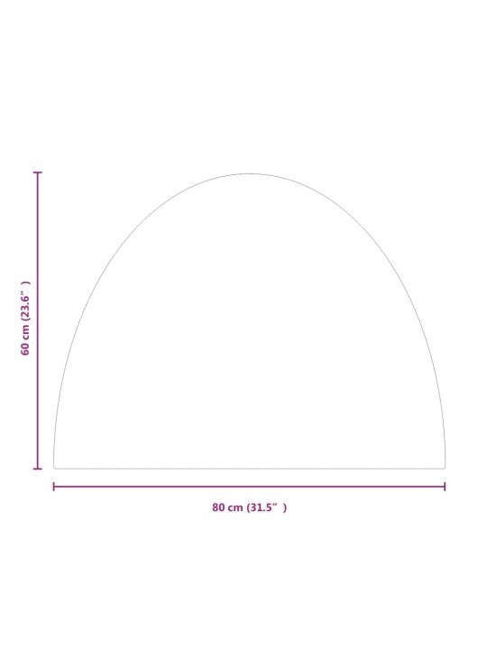 Kamīna plāksne, pusapaļa, stikls, 800x600 mm