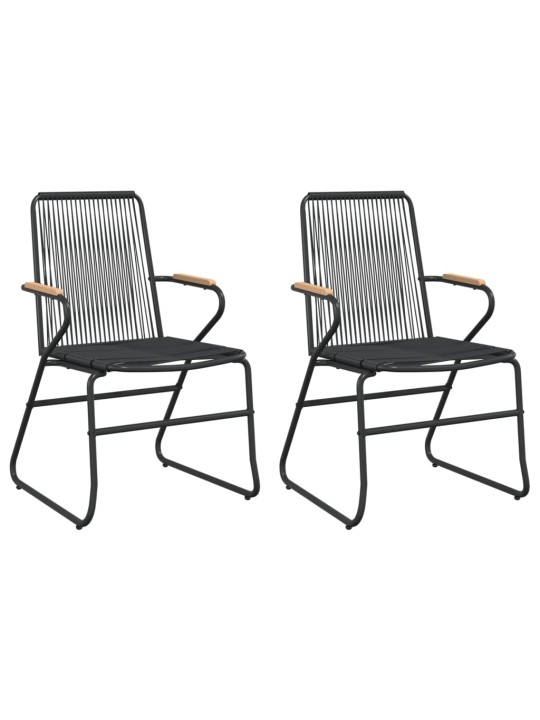 Dārza krēsli, 2 gab., pvc rotangpalma, 58x59x85,5 cm, melni
