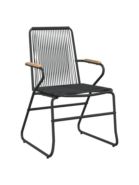 Dārza krēsli, 2 gab., pvc rotangpalma, 58x59x85,5 cm, melni