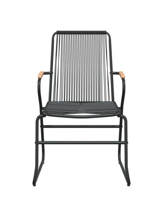 Dārza krēsli, 2 gab., pvc rotangpalma, 58x59x85,5 cm, melni