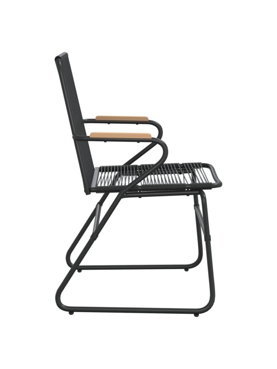 Dārza krēsli, 2 gab., pvc rotangpalma, 58x59x85,5 cm, melni