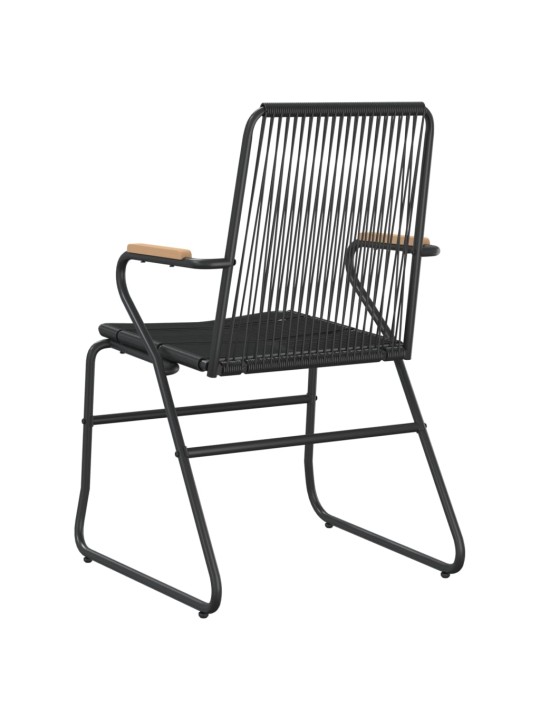 Dārza krēsli, 2 gab., pvc rotangpalma, 58x59x85,5 cm, melni