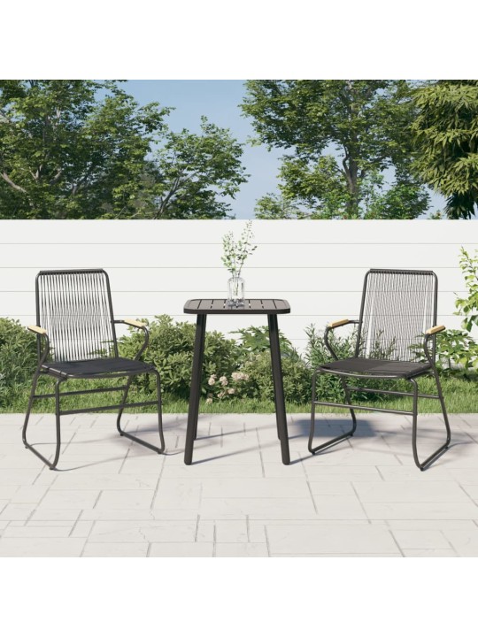 Dārza krēsli, 2 gab., pvc rotangpalma, 58x59x85,5 cm, melni