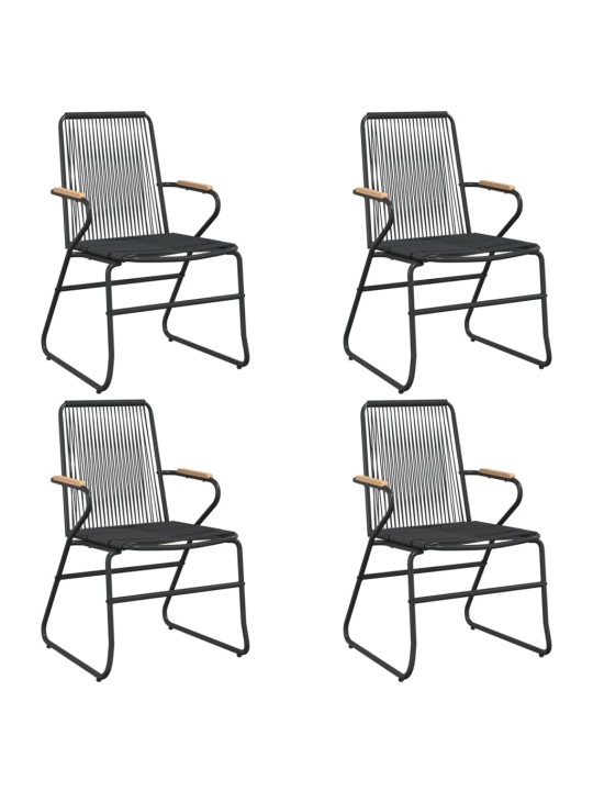 Dārza krēsli, 4 gab., pvc rotangpalma, 58x59x85,5 cm, melni