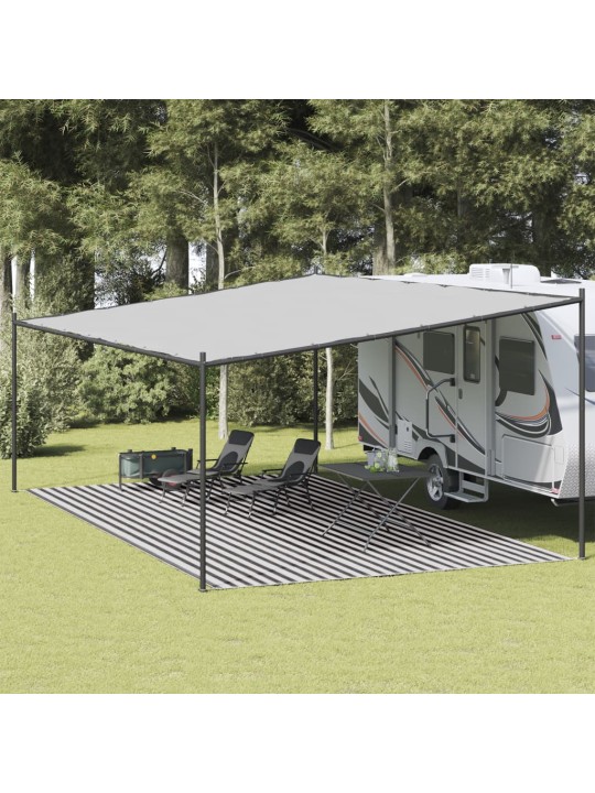 Telts paklājs, 400x800 cm, antracītpelēks un balts, hdpe