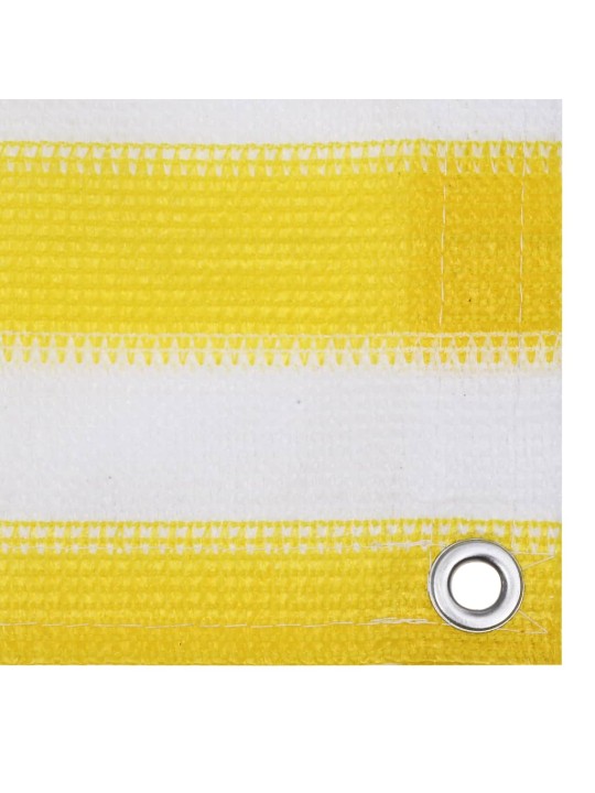 Balkona aizslietnis, 120x500 cm, dzeltens un balts hdpe