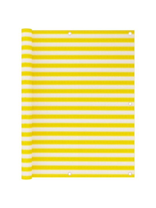 Balkona aizslietnis, 120x600 cm, dzeltens un balts hdpe