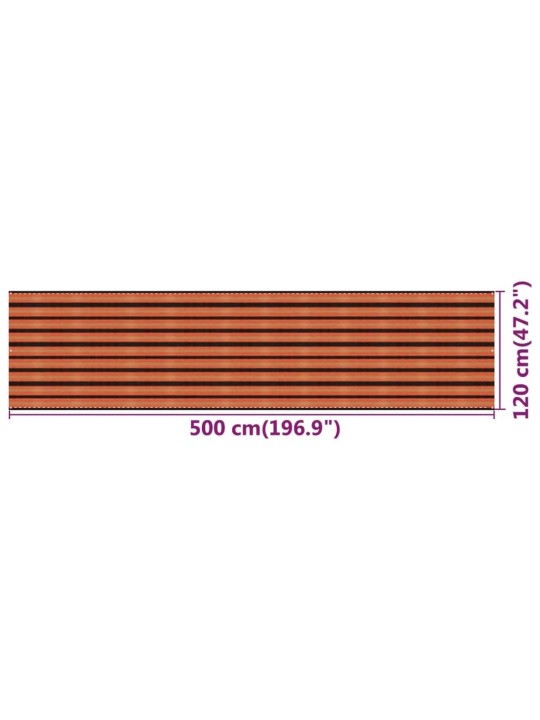 Balkona aizslietnis, 120x500 cm, daudzkrāsains hdpe