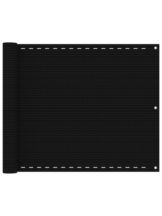 Balkona aizslietnis, 75x400 cm, melns hdpe