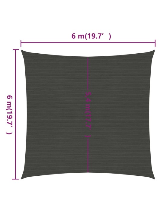 Saulessargs, 160 g/m², antracītpelēks, 6x6 m, hdpe