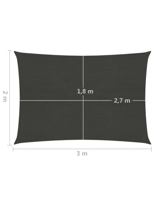 Saulessargs, 160 g/m², antracītpelēks, 2x3 m, hdpe