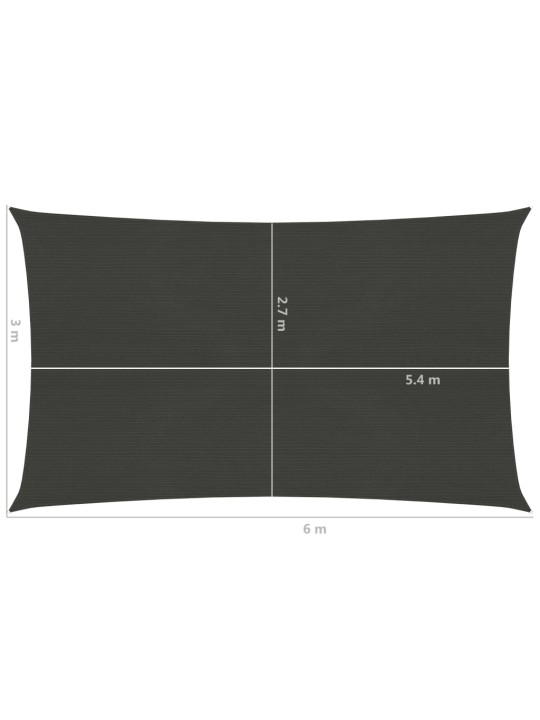 Saulessargs, 160 g/m², antracītpelēks, 3x6 m, hdpe
