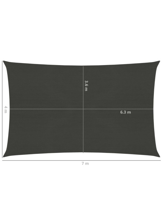 Saulessargs, 160 g/m², antracītpelēks, 4x7 m, hdpe