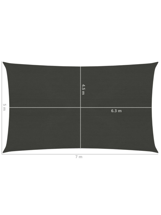 Saulessargs, 160 g/m², antracītpelēks, 5x7 m, hdpe