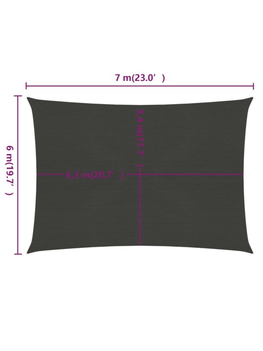 Saulessargs, 160 g/m², antracītpelēks, 6x7 m, hdpe