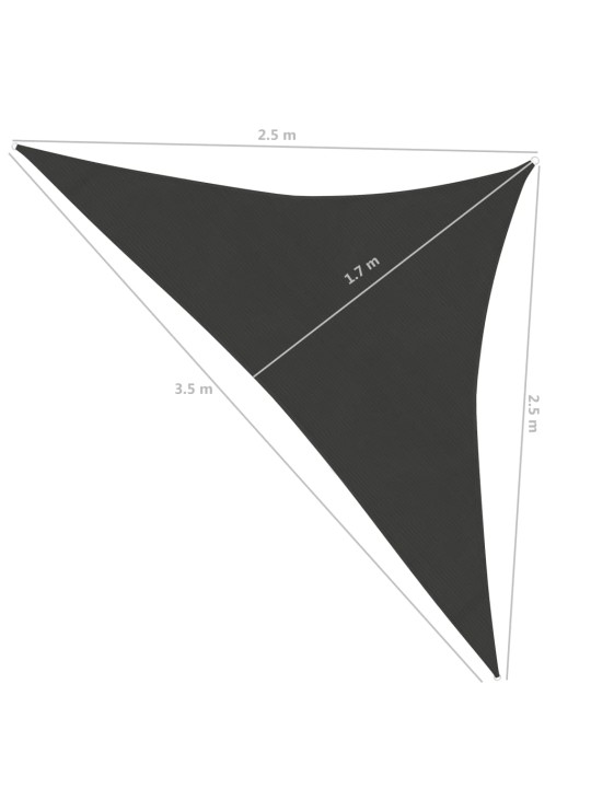 Saulessargs, 160 g/m², antracītpelēks, 2,5x2,5x3,5 m, hdpe