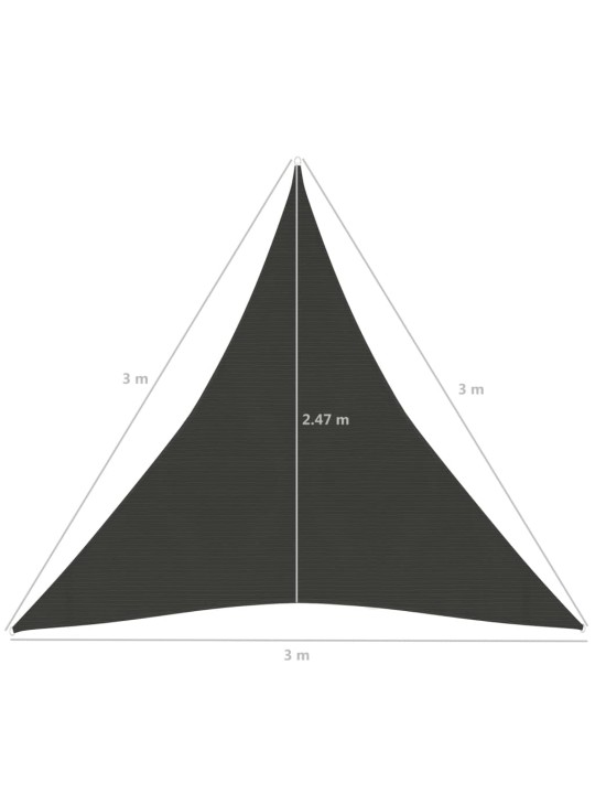 Saulessargs, 160 g/m², antracītpelēks, 3x3x3 m, hdpe