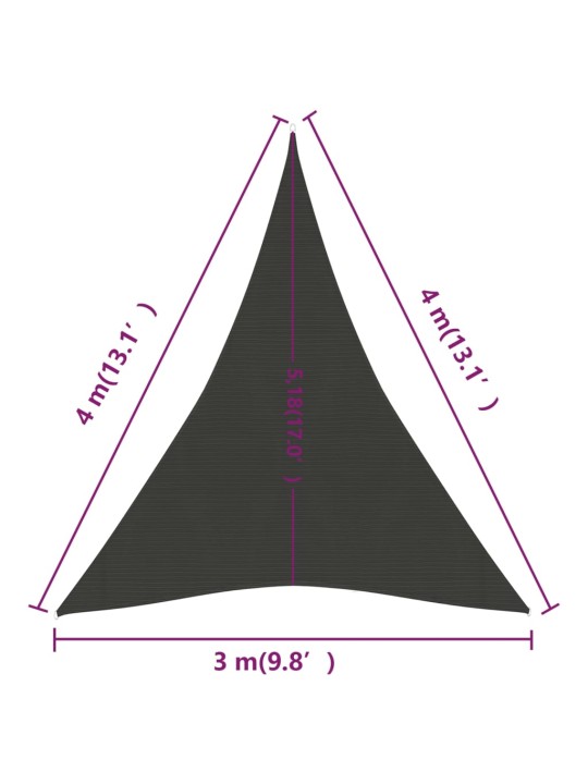 Saulessargs, 160 g/m², antracītpelēks, 3x4x4 m, hdpe