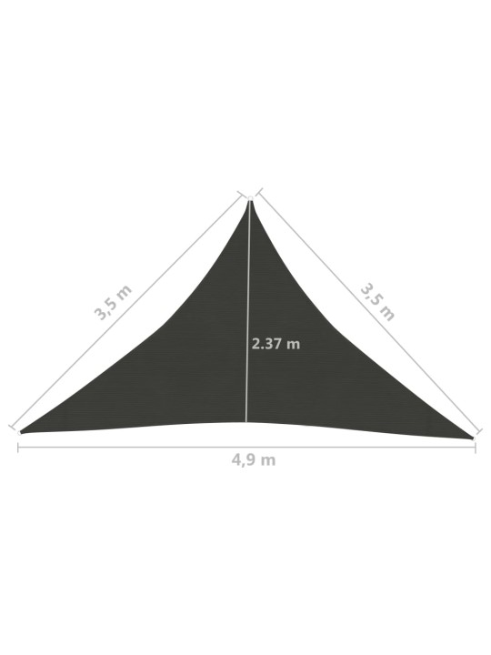Saulessargs, 160 g/m², antracītpelēks, 3,5x3,5x4,9 m, hdpe