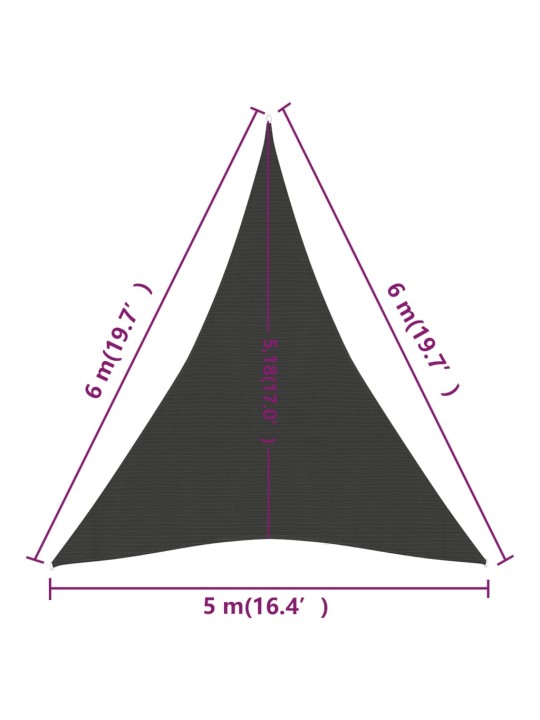 Saulessargs, 160 g/m², antracītpelēks, 5x6x6 m, hdpe