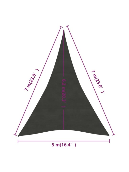 Saulessargs, 160 g/m², antracītpelēks, 5x7x7 m, hdpe