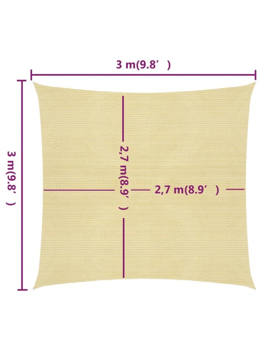 Saulessargs, 160 g/m², bēšs, 3x3 m, hdpe
