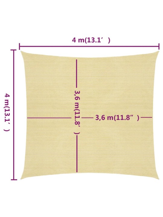 Saulessargs, 160 g/m², bēšs, 4x4 m, hdpe