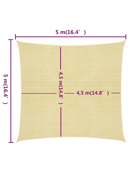 Saulessargs, 160 g/m², bēšs, 5x5 m, hdpe
